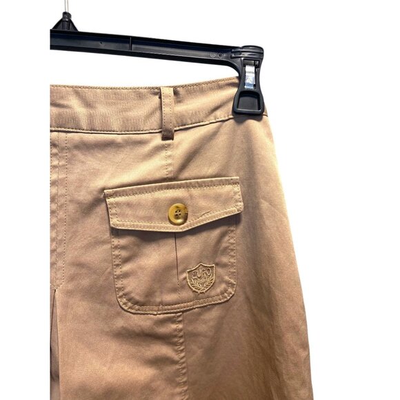 Khaki Pleated Skorts Beige Size S Vintage - Picture 10 of 13